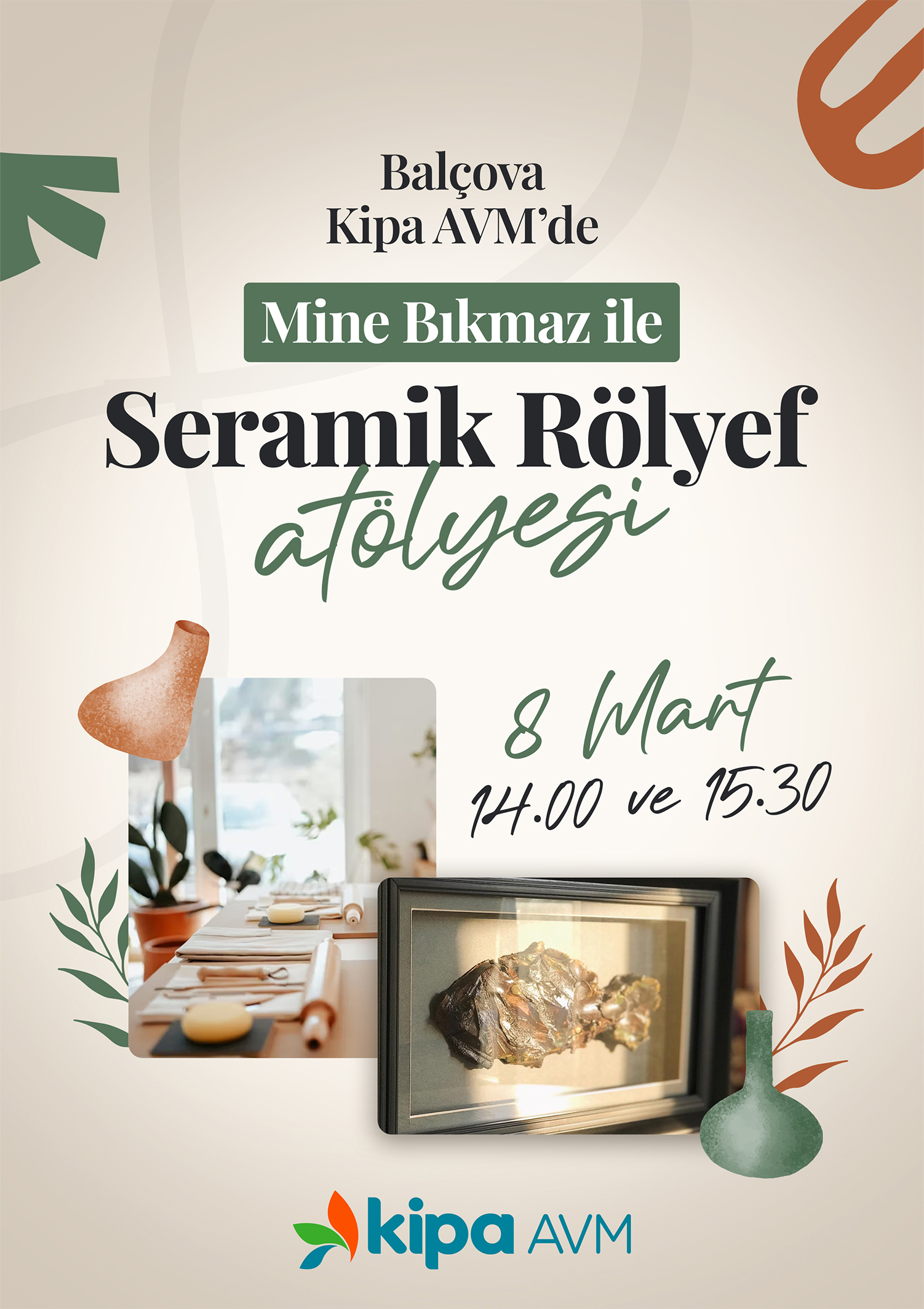 Bal&ccedil;ova Kipa AVM'de Seramik R&ouml;lyef At&ouml;lyesi!