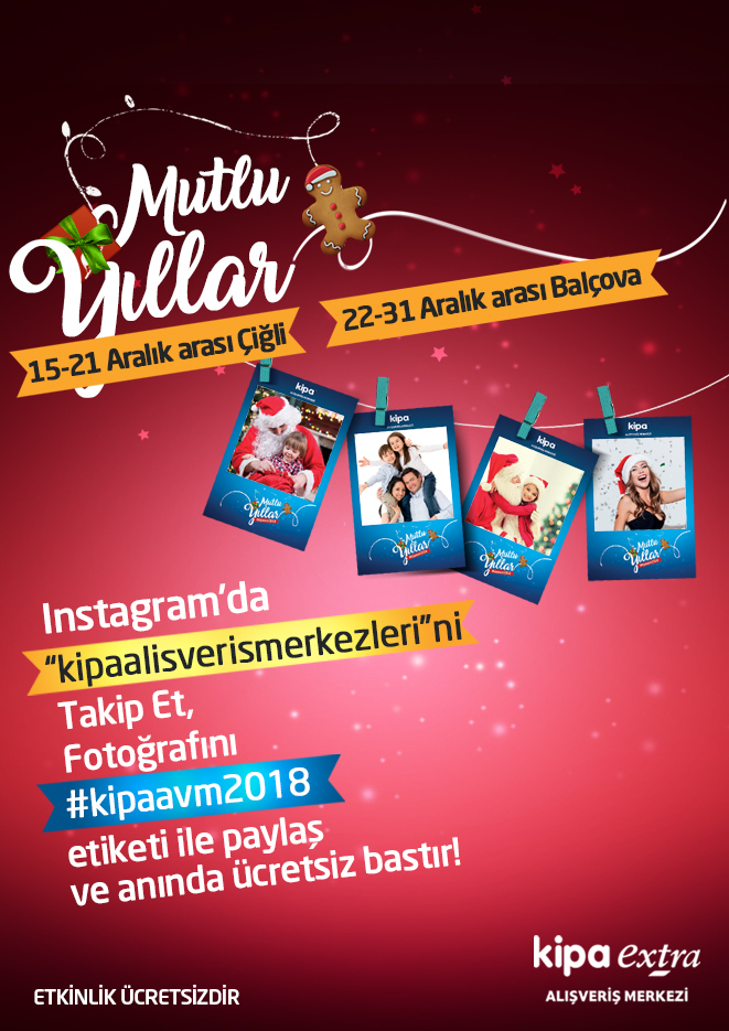 Instagram’da @kipaalisverismerkezleri’ni takip et, fotoğrafını #kipaavm2018 etiketi ile paylaş ve anında ücretsiz bastır!